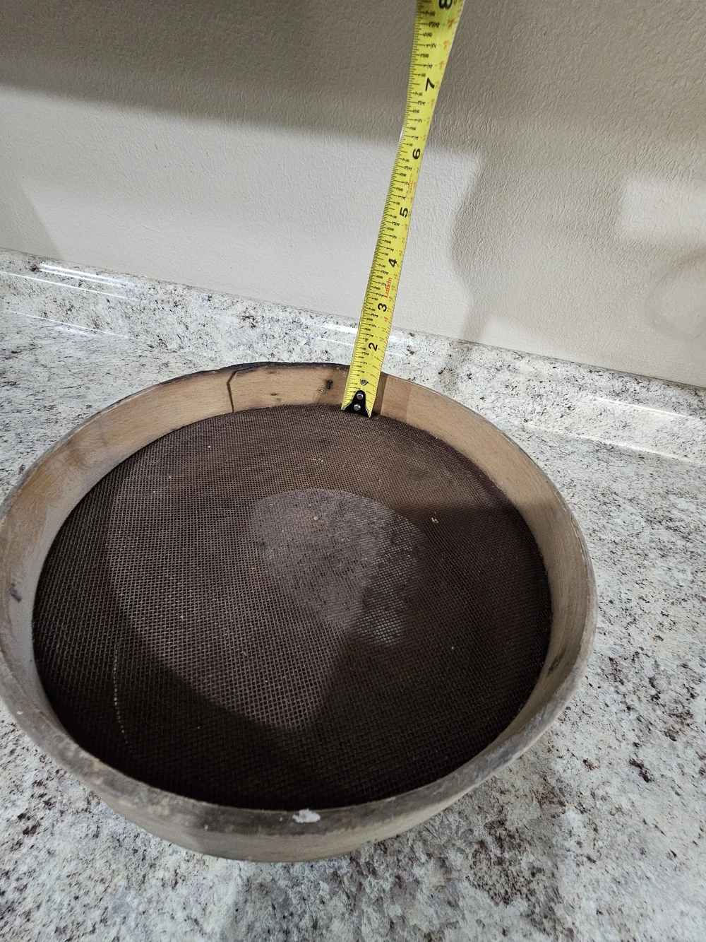 Vintage/Antique Wooden Flour Sieve with Metal Mesh